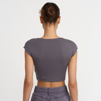 Dilvin modal pamuklu T- Shirt - Füme