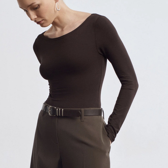 Dilvin kayık yaka bodysuit