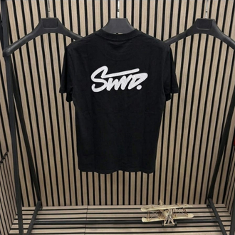 STWD Siyah Yarım Oversize T-shirt 