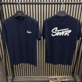 STWD Lacivert Yarım Oversize T-shirt