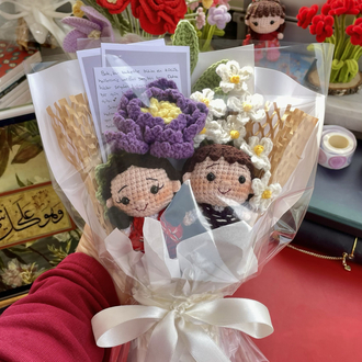 Kişisel 2’li Bebekli Şakayık Buket