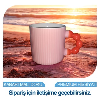 Pembe gövdeli turuncu saplı kupa bardak