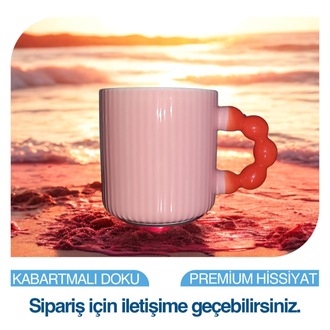 Pembe gövdeli turuncu saplı kupa bardak