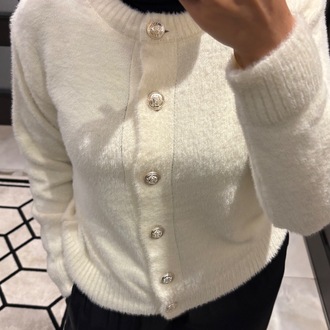 Krem Angora Hırka