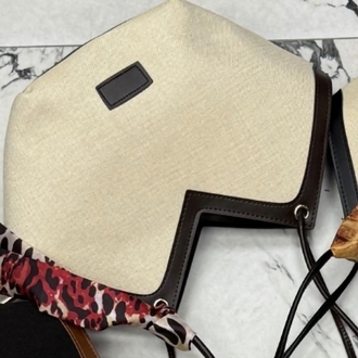 beach bag keten Acıkahve