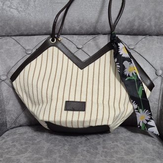 beach bag Kahve Kahve çizgi desen