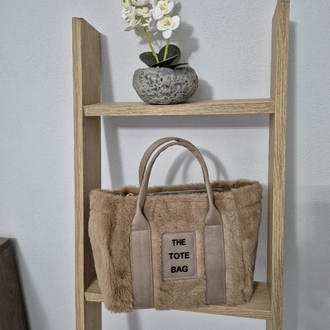 Tote Bag Peluş Vizon