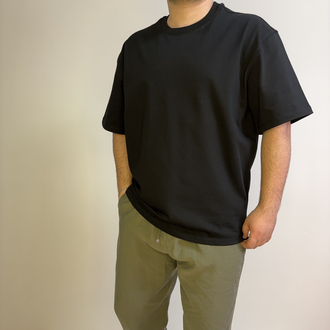 Siyah Basıc Oversize Tişört 