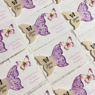20x Personalisierbares Epoxy-Schmetterling-Magnet mit Karte| EW-297875