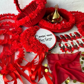 Exklusives rotes Henna-Set im Avantgarde-Stil | EW-292692
