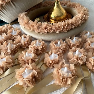Beige Blossom – Lasergeschnittenes Henna-Set mit Blumen | EW-292656