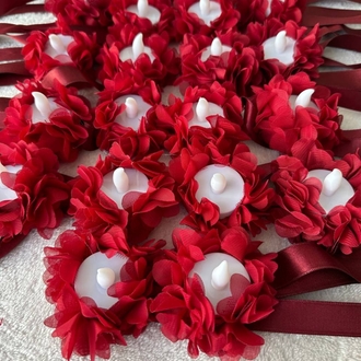 20 Stück personalisierte LED-Handkerzen mit lasergeschnittenen Blumen | EW-292668