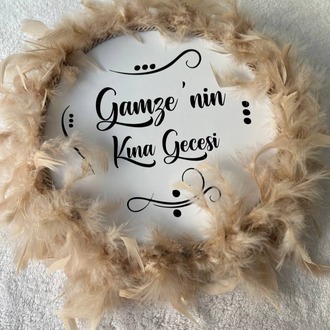 Braut-Tamburin mit französischer Spitze und Federn | EW-292672