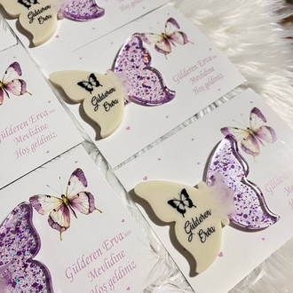 20x Personalisierbares Epoxy-Schmetterling-Magnet mit Karte| EW-297875