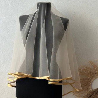 Brautschleier mit Satinrand | EW-292629