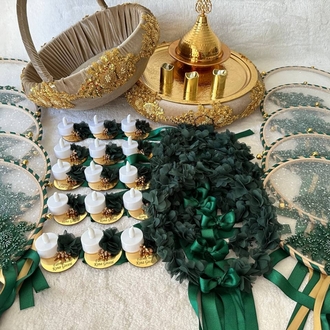 Braut-Hennaset – Goldene Spitze Smaragd Serie | EW-292635