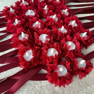 20 Stück personalisierte LED-Handkerzen mit lasergeschnittenen Blumen | EW-292668
