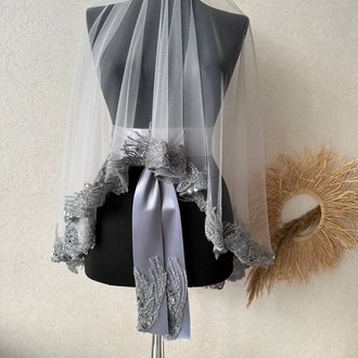 Brautschleier-Set aus französischer Guipure-Spitze | EW-293625