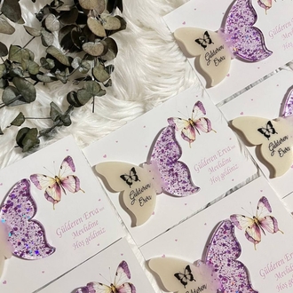 20x Personalisierbares Epoxy-Schmetterling-Magnet mit Karte| EW-297875