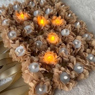 20 Stück personalisierte LED-Handkerzen mit lasergeschnittenen Blumen | EW-292622