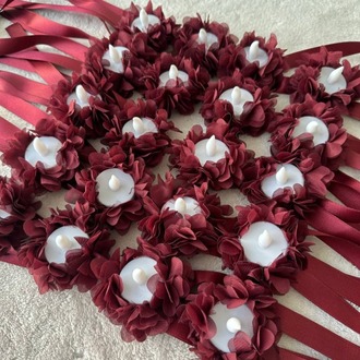 20 Stück personalisierte LED-Handkerzen mit lasergeschnittenen Blumen | EW-292648