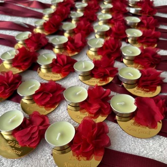 20 Pers. LED-Handkerzen mit Spiegelplexi oder Laser-Blumen | EW-292666