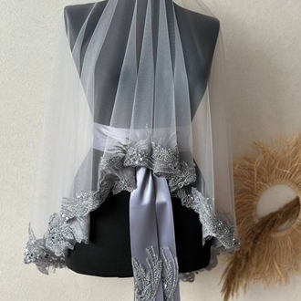 Brautschleier-Set aus französischer Guipure-Spitze | EW-293625