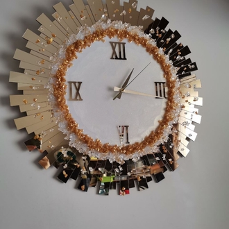 Personalisierte handgefertigte Epoxid-Uhr 35x35 cm | EW-292768