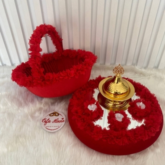 Laserzuschnitt Blumenmodell Henna-Korb- und Tablett-Set | EW-292947