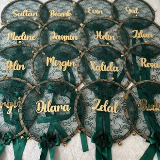 10x Lasergeschnittenes, florales Brautjungfern-Tamburin | EW-292940