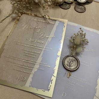50xPersonalisierte handgefertigte Einladungen für Hochzeit, Verlobung und Verlobungsfei | EW-292743