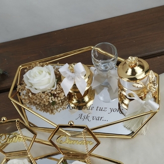 Spiegelmodell Verlobungs- und Versprechenstablett-Set | EW-292747