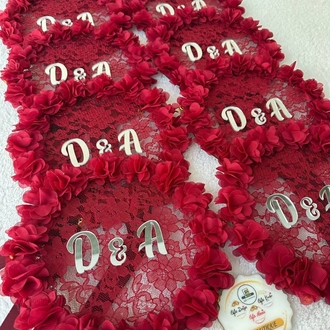 10x Lasergeschnittenes, florales Brautjungfern-Tamburin | EW-292935