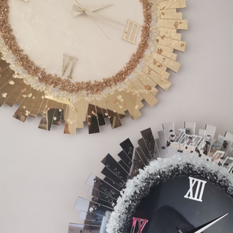 Personalisierte handgefertigte Epoxid-Uhr 35x35 cm | EW-292768
