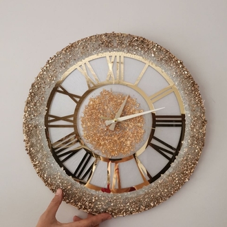 Personalisierte handgefertigte Epoxid-Uhr 35x35 cm | EW-292769
