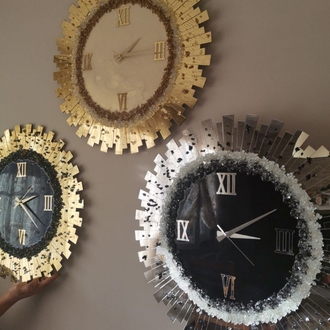 Personalisierte handgefertigte Epoxid-Uhr 35x35 cm | EW-292768