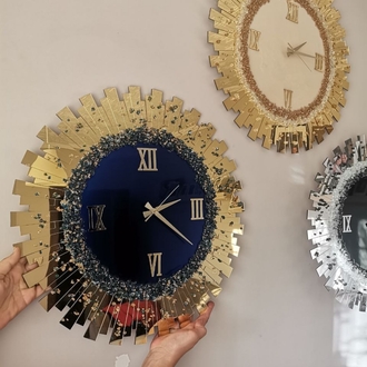 Personalisierte handgefertigte Epoxid-Uhr 35x35 cm | EW-292768
