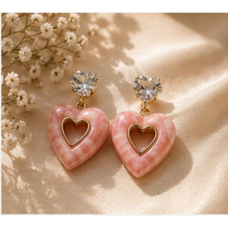 PİNK HEART KÜPE
