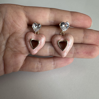 PİNK HEART KÜPE