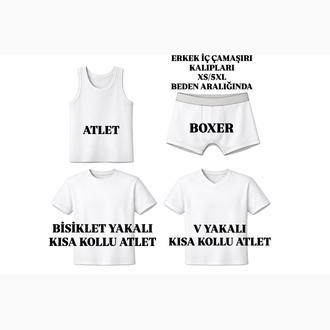 ERKEK İÇ ÇAMAŞIR KALIPLARI XS/5XL