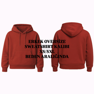 ERKEK OVERSİZE SWEATSHIRT KALIBI XS/5XL 