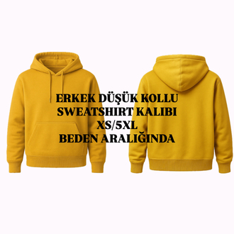 ERKEK DÜŞÜK KOLLU SWEATSHIRT KALIBI XS/5XL