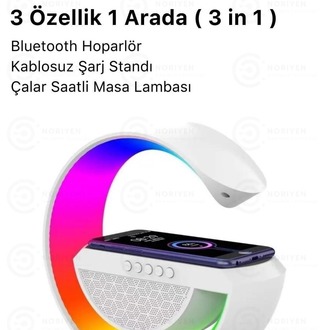 Kablosuz Şarj Led Işıklı Bluetooth Hoparlör Radyolu Müzik Çalar Speaker