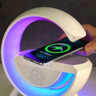 Kablosuz Şarj Led Işıklı Bluetooth Hoparlör Radyolu Müzik Çalar Speaker