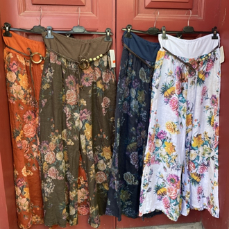 Desenli keten pantalon