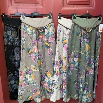 Desenli keten pantalon