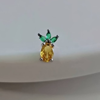 Ananas Model Kıkırdak Piercing Tragus Helix Silver Gümüş Renk Küpe- 1368