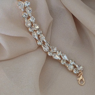 Geometrik Damla Çiçek Model Gold Renk Bileklik -1803