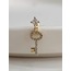 Kilit Anahtar Model Kıkırdak Piercing Tragus Helix Altın Gold Renk Küpe - 1298