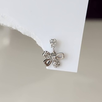 Sallantılı Fiyonk Kurdela Model Kıkırdak Piercing Tragus Helix Gümüş Renk Küpe - 1570